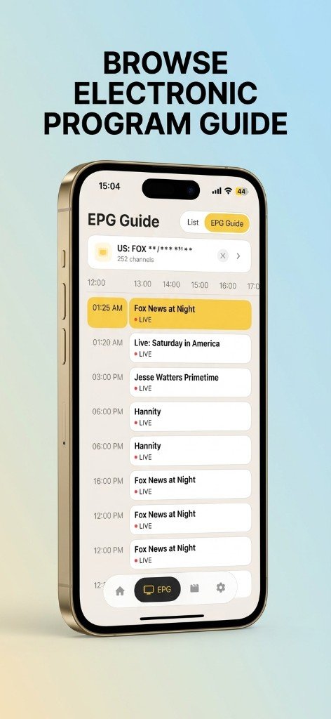 EPG Guide in Zylo Player